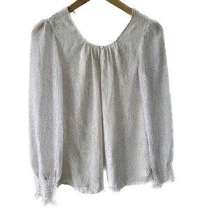 Japna NWT Boho Long Sleeves Smocked Peasant Prairie Flowy Ditsy Blouse S